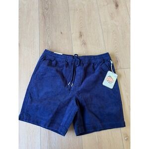 C&C California Mens Navy Blue Corduroy Drawstring Shorts Size Large NWT